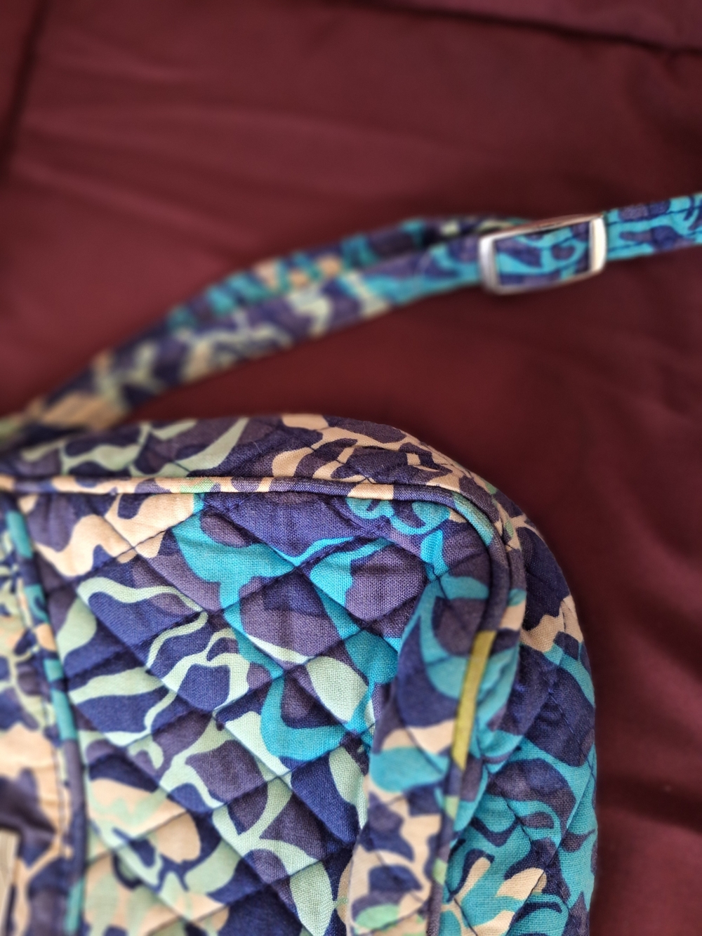 Vera Bradley Teal Navy and Cream Quilted Crossbody
